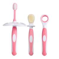 3in1factory custom-made food grade baby soft bristle training teeth soft touch baby toothbrush