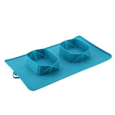 Linu amazon new product Food grade portable folding silicone pet feeding bowls colorful travel silicone collapsible dog bowl