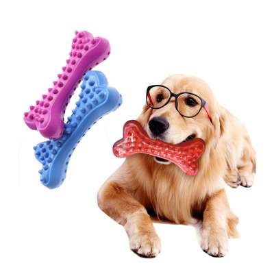 Linu 2020 Hot selling bacon meat rubber clean dog toothbrush toy chew Teeth dogs silicone pet tooth clean set Stick